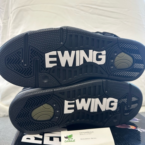 PATRICK EWING 9.5 MENS SNEAKERS 33 CONCEPT HI BLACK WHITE BASKETBALL SHOES CHARM - Picture 8 of 16